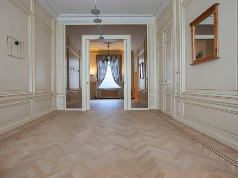 Panneau Versailles En Chêne Brossé Blanc Huilé - Échantillon 580x580x20 Mm, Pose Flottante Ou Collée